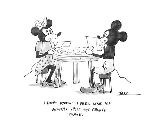  "I don't know - I feel like we always split the cheese plate."