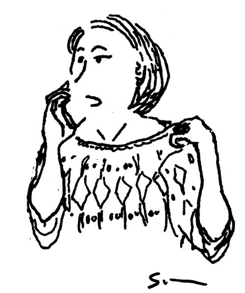 Woman on the phone.