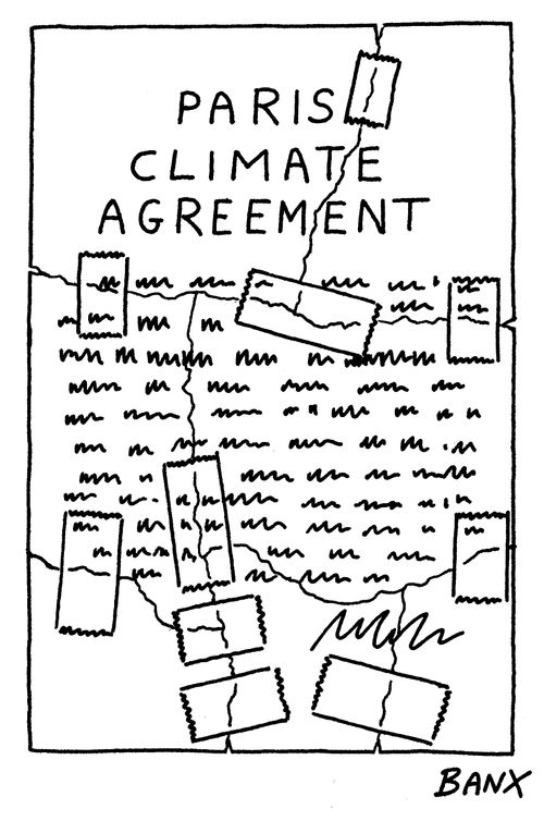 Biden tapes together the Paris Climate Agreement.