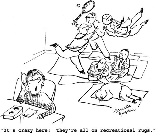 "It's crazy here! They're all on recreational rugs."