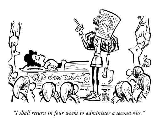 "I shall return in four weeks to administer a second kiss."
