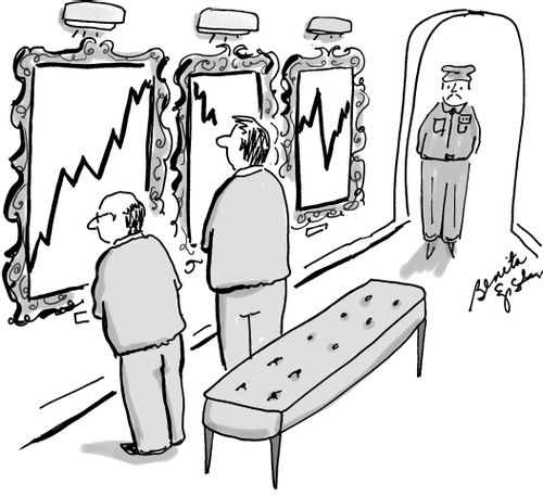 Profit margins as fine art in a museum.