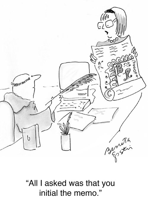 "All I asked was that you initial the memo."