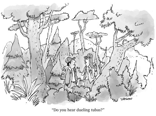 "Do you hear dueling tubas?"