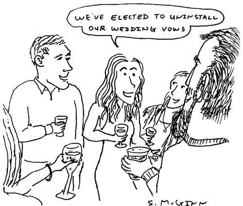 "We've elected to uninstall our wedding vows."