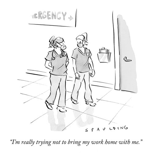 "I'm really trying not to bring my work home with me."