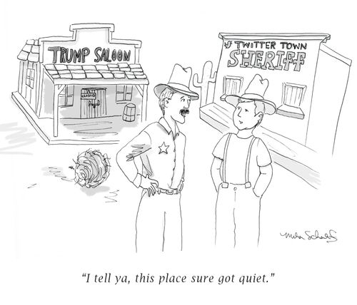 "I tell ya, this place sure got quiet."