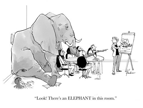 "Look! There's an ELEPHANT in this room."