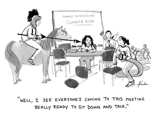 "Well, I see everyone's coming to this meeting really ready to sit down and talk."
