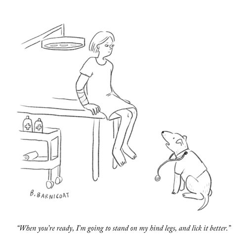 "When you're ready, I'm going to stand on my hind legs, and lick it better."