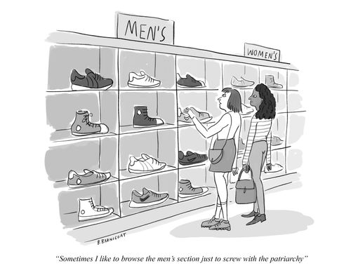  "Sometimes I like to browse the men's section just to screw with the patriarchy." 