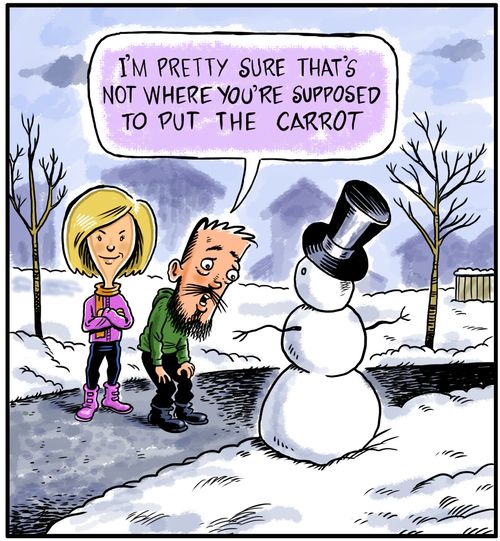 "I'm pretty sure that's not where you're supposed to put the carrot."