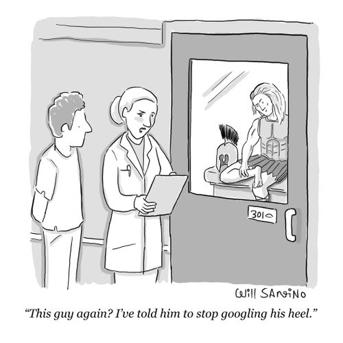 "This guy again? I've told him to stop googling his heel."