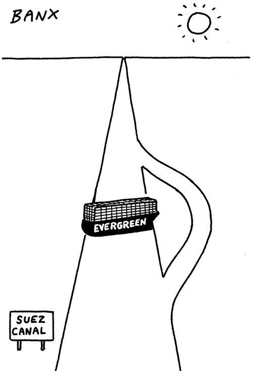 Suez canal blocking.