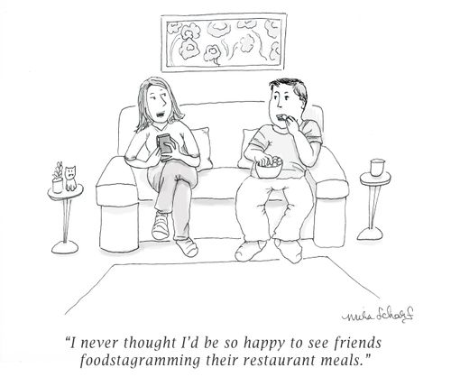 "I never thought I'd be so happy to see friends foodstagramming their restaurant meals."