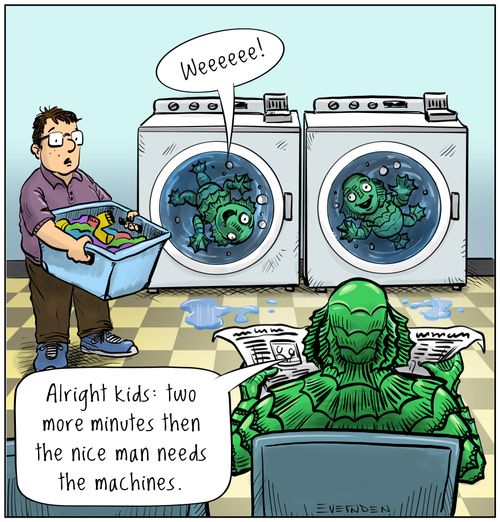 "Alright kids: two more minutes then the nice man needs the machines."