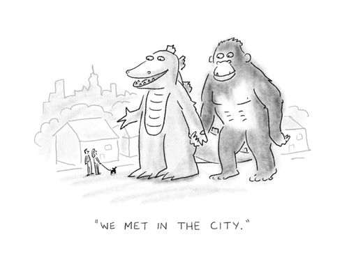 "We met in the city."
