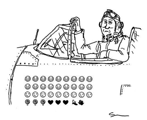 WW2 fighter pilot with emoji kills 