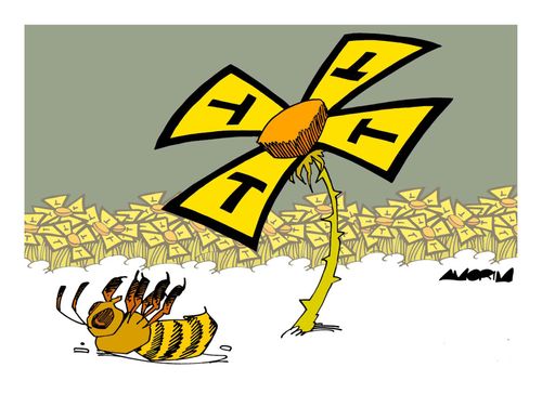Insecticide killing bees.