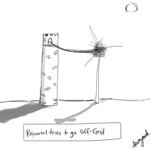 Rapunzel tries to go Off-Grid.