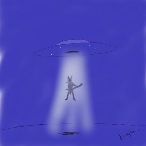 A guitarist is abducted by aliens