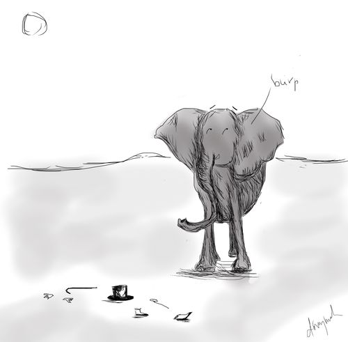 An elephant burping