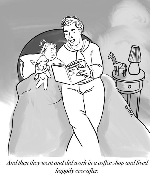 "And then they went and did work in a coffee shop and lived happily ever after."