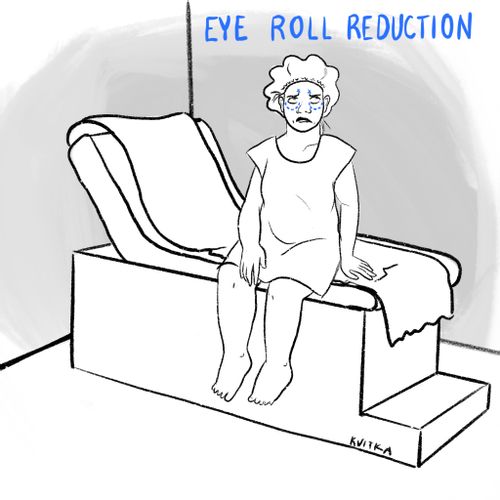 Eye roll reduction