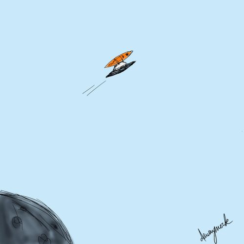 UFO with flying saucer