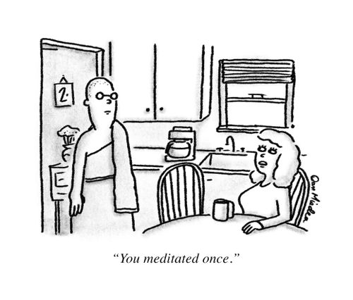 "You meditated once."