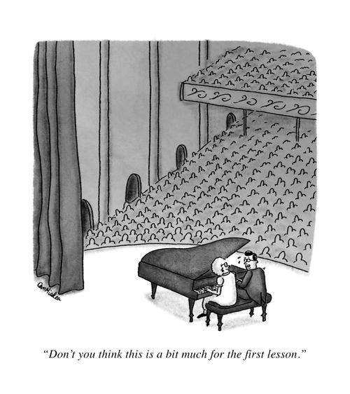 "Don't you think this is a bit much for the first lesson."