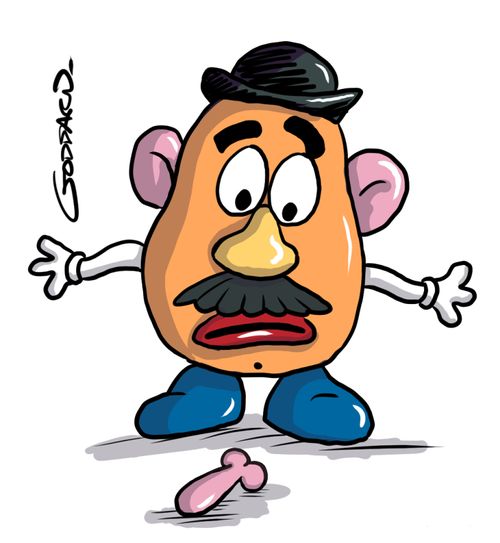Mr Potato head loses a body part