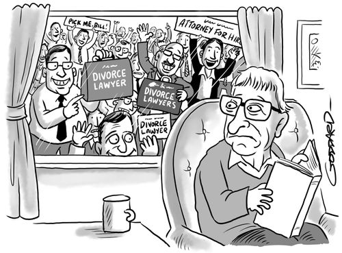 Bill Gates ambushed by divorce lawyers.
