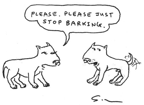 "Please. Please just stop barking."