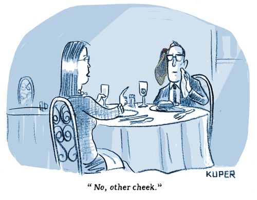 "No, other cheek."