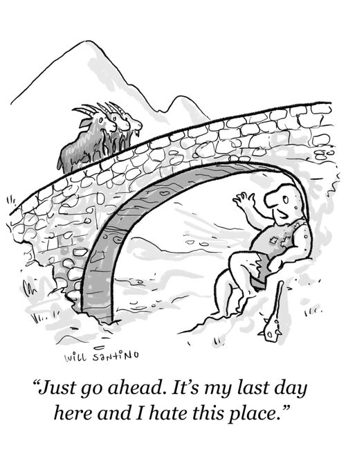 "Just go ahead. It's my last day here and I hate this place."