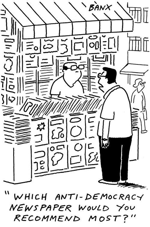 "Which anti-democracy newspaper would you recommend most?"