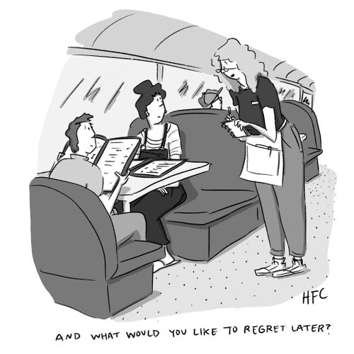 "And what would you like to regret later?"
