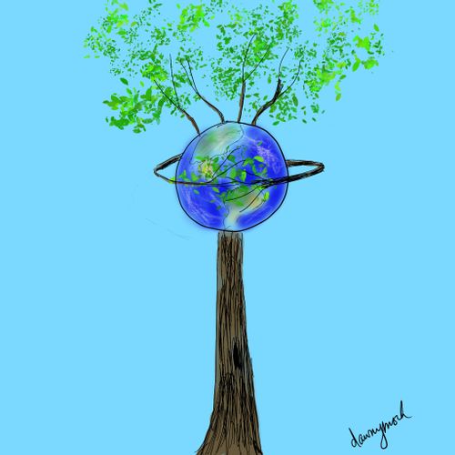 A tree giving the earth a hug