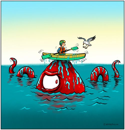 Kayaker Meets Sea Monster