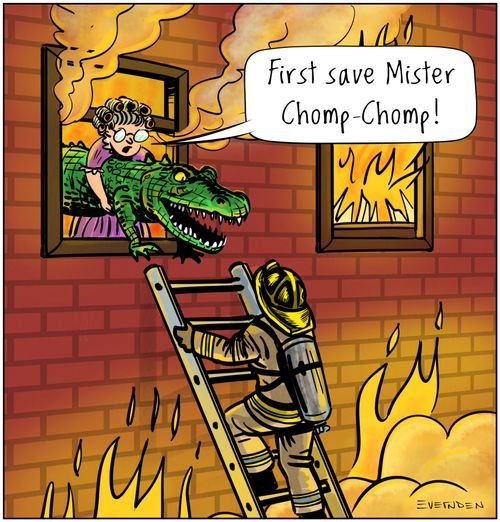 "First save Mister chomp-chomp!"