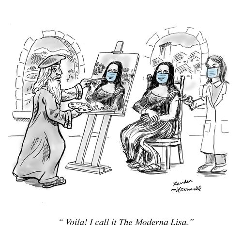 "Voila! I call it The Moderna Lisa."