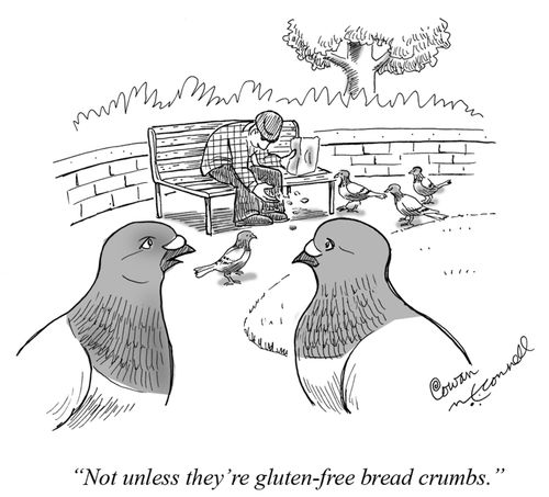 "Not unless they're gluten-free bread crumbs."
