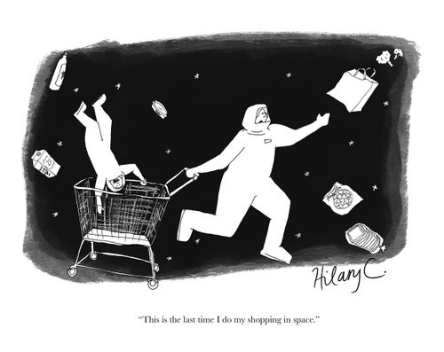 "This is the last time I do my shopping in space."