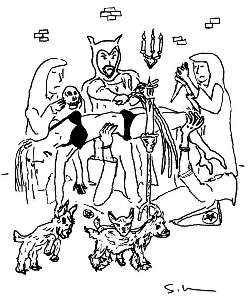 Satanic ritual adorable baby goats 