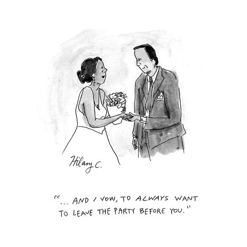 "And I vow, to always want to leave the party before you."