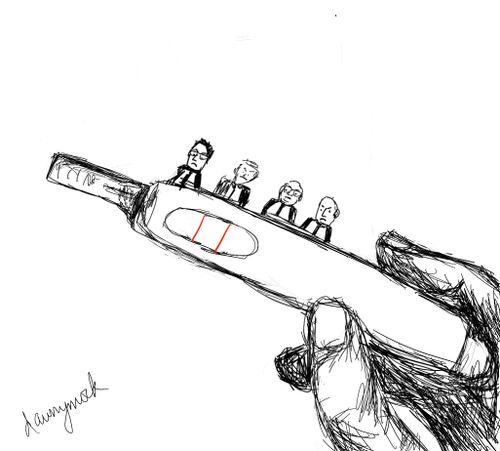 A positive pregnancy test and a panel of angry men