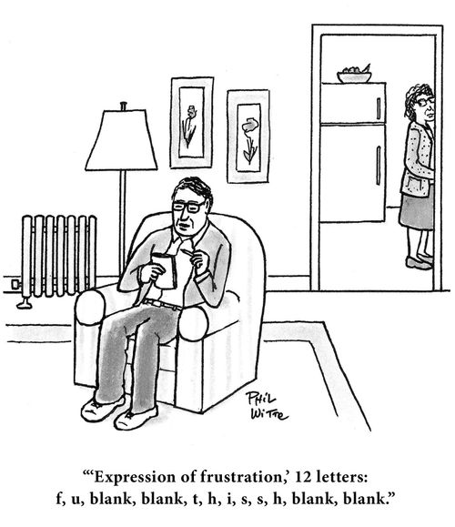 "'Expression of frustration,' 12 letters..."