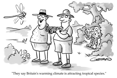 "They say Britain's warming climate is attracting tropical species."