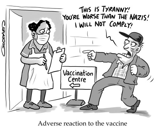 Adverse reaction to the vaccine